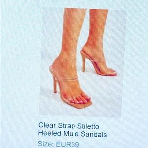 Brand new, never worn . Clear Strap Stilleto Heeled. Size 39, US 8